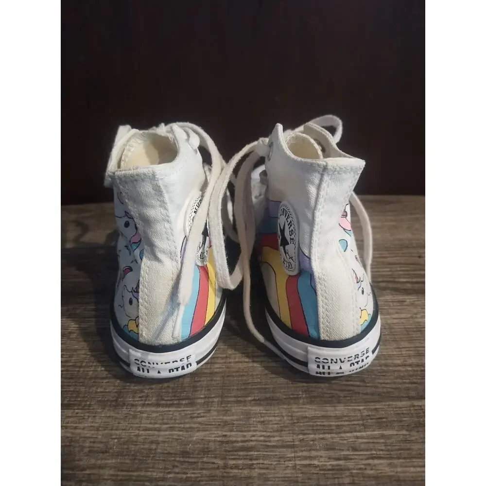 Converse Unicorn Rainbow Youth canvas High Top Sneakers Girls Size 1 Lace up